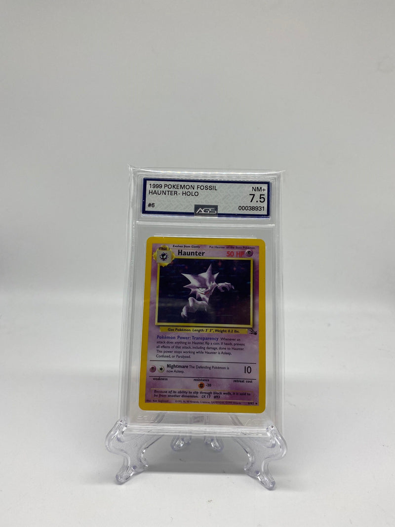 AGS Graded 1999 Pokémon Fossil Holo Haunter 6/62 7.5