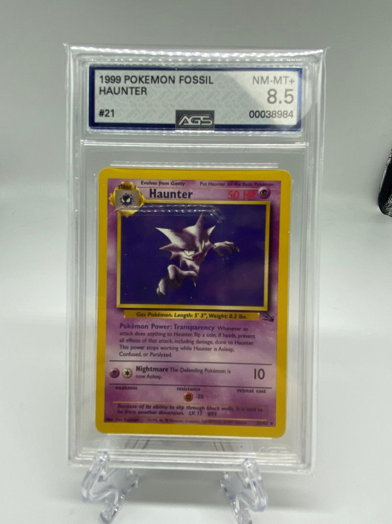 AGS Graded 1999 Pokémon Fossil Haunter 21/62 8.5