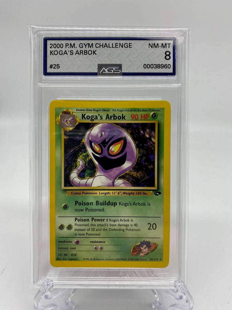 AGS Graded 2000 Pokémon Gym Challenge Koga's Arbok 25/132 8.0