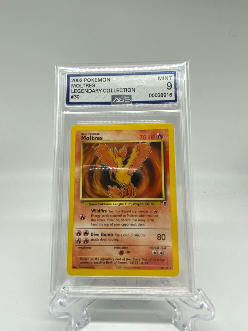 AGS Graded 2002 Pokémon Legendary Collection Moltres 30/110 9.0