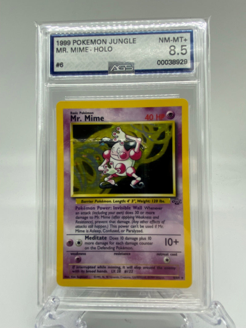 AGS Graded 1999 Pokémon Jungle Holo Mr. Mime 6/64 8.5