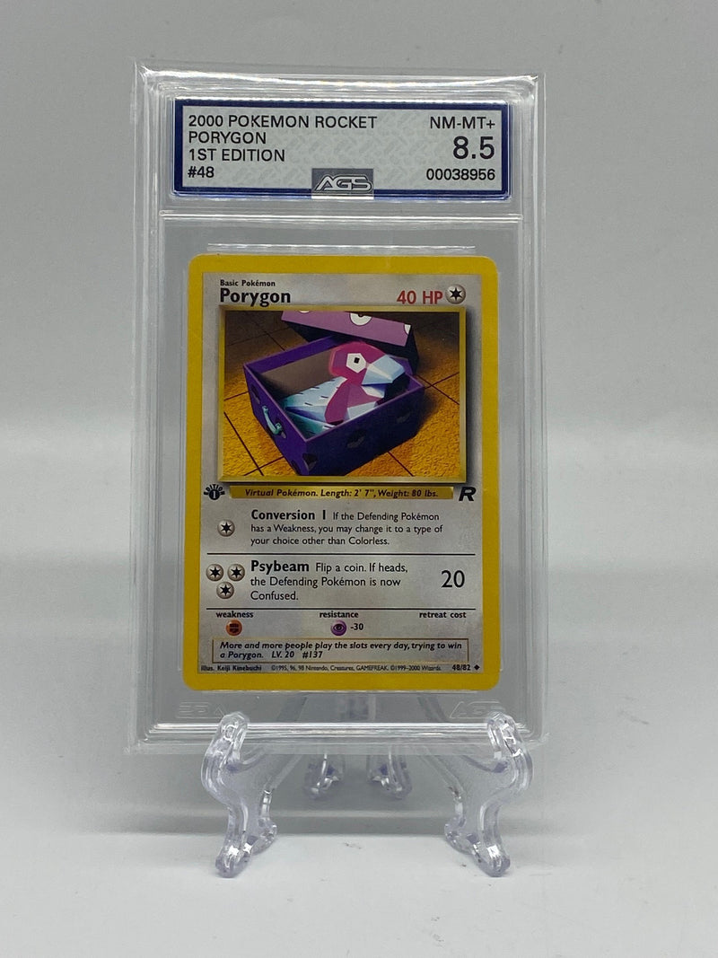 AGS Graded 2000 Pokemon Rocket Porygon 1st Edition 48/82 8.5