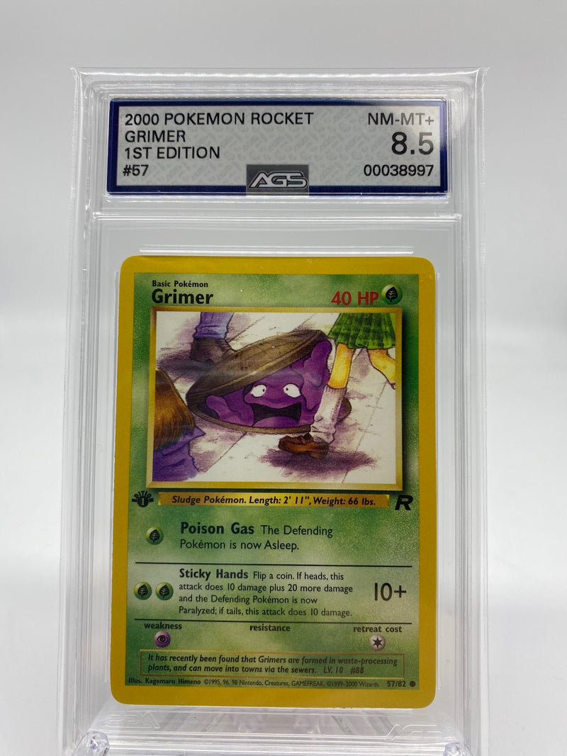 AGS Graded 2000 Pokemon Rocket Grimer 1st Edition 57/82 8.5