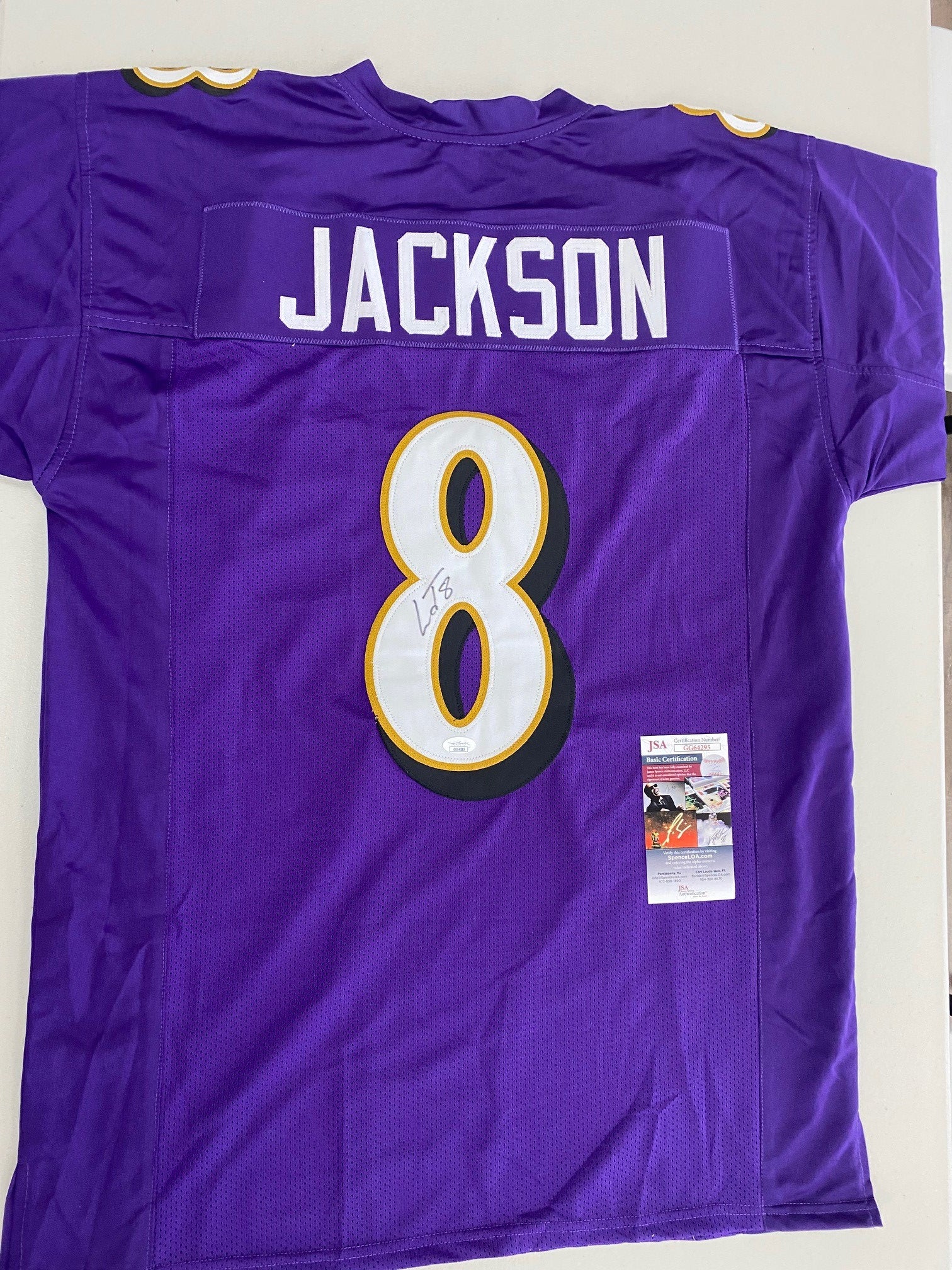 Lamar Jackson Signed Autographed Baltimore Ravens Custom Jersey