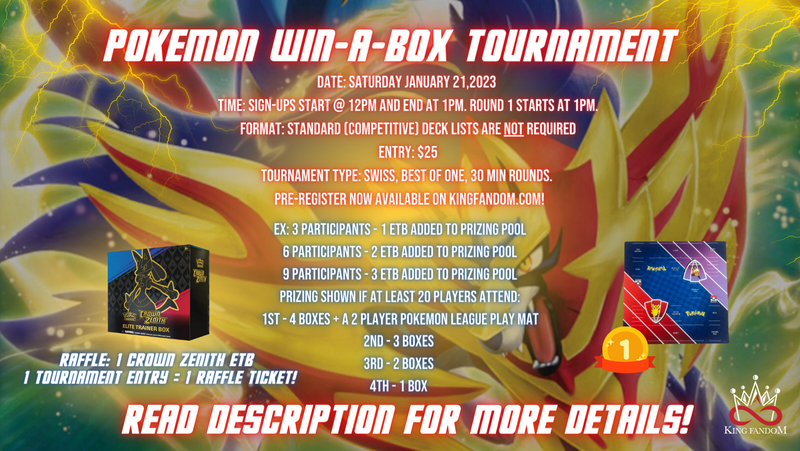 Pokemon: Crown Zenith Win-A-Box Tournament Entry
