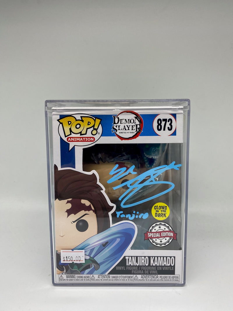 Signed Tanjiro Kamado Glow in the Dark SE Funko Pop